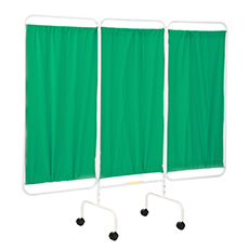 Portable Three Panel Patient Privacy Screen - Green Vinyl RB-PSS-3C-GRN